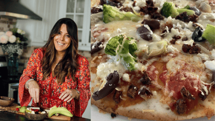 Candice Batista’s Mediterranean veggie pizza