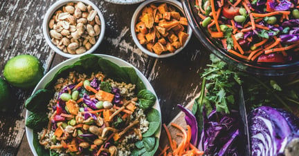 A table full of plant-based food
