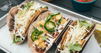 A plate of plant-based tacos